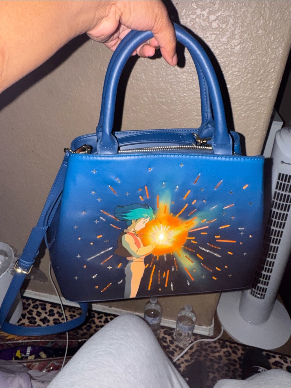 Howls Moving Castel Blue Graphic Top-Handle Women’s Satchel Bag